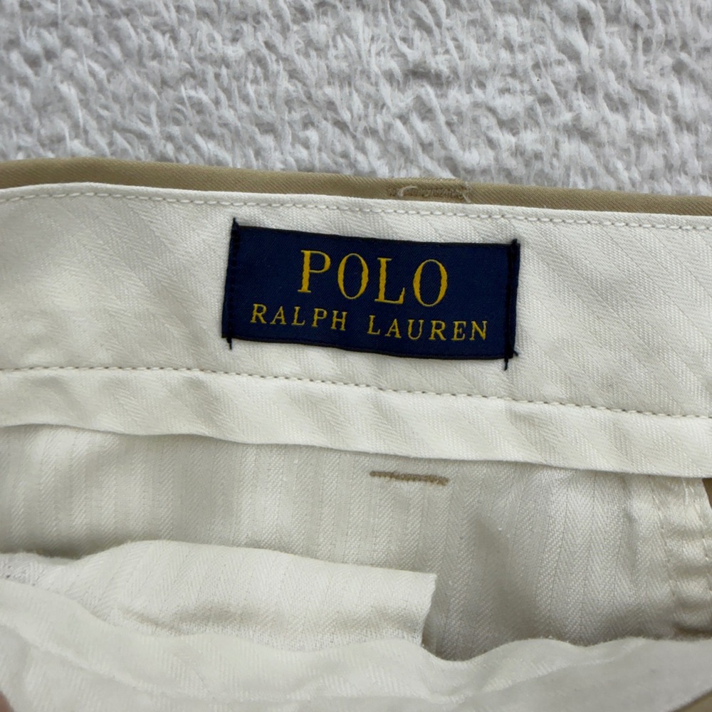 Polo Ralph Lauren Mens 34 Khaki Tan Polyester Performance Golf Chino Shorts - Picture 2 of 8